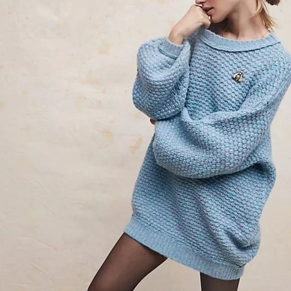 Free People Lola Sweater Mini Dress | Wisteria Combo | Size S | EUC